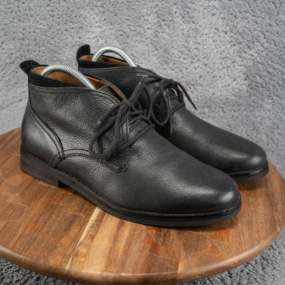 Cole Haan C24524 Black Pebble Grain Leather Chukka Boots Mens Size 7 M